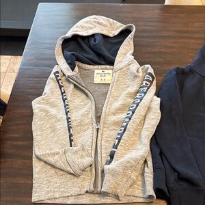 Abercrombie Kids Heather Gray Zip-Up Hoodie